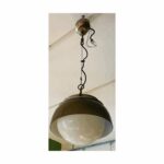 Lampada a sospensione Jota in metallo laccato e vetro opalino, Artemide, anni '60