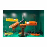 Lampade da tavolo Joe Colombo per O-Luce con stelo cromato e diffusore laccato
