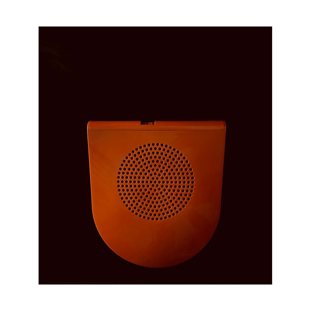 Mangiadischi portatile GA 45 Pop in plastica arancio, Mario e Dario Bellini, 1968